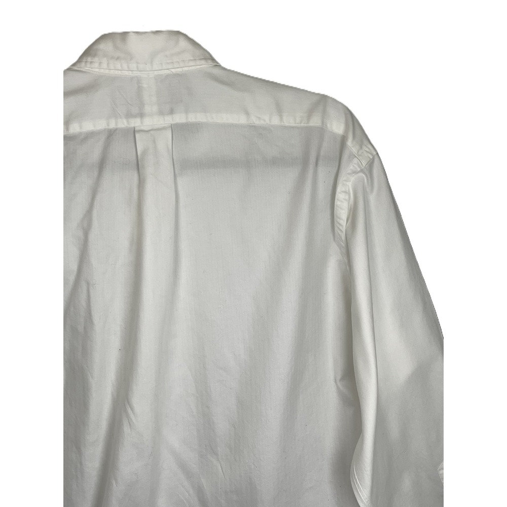 Vintage Ralph Lauren Yarmouth Mens 16 32/33 White Herringbone Button Down Shirt - Picture 8 of 16